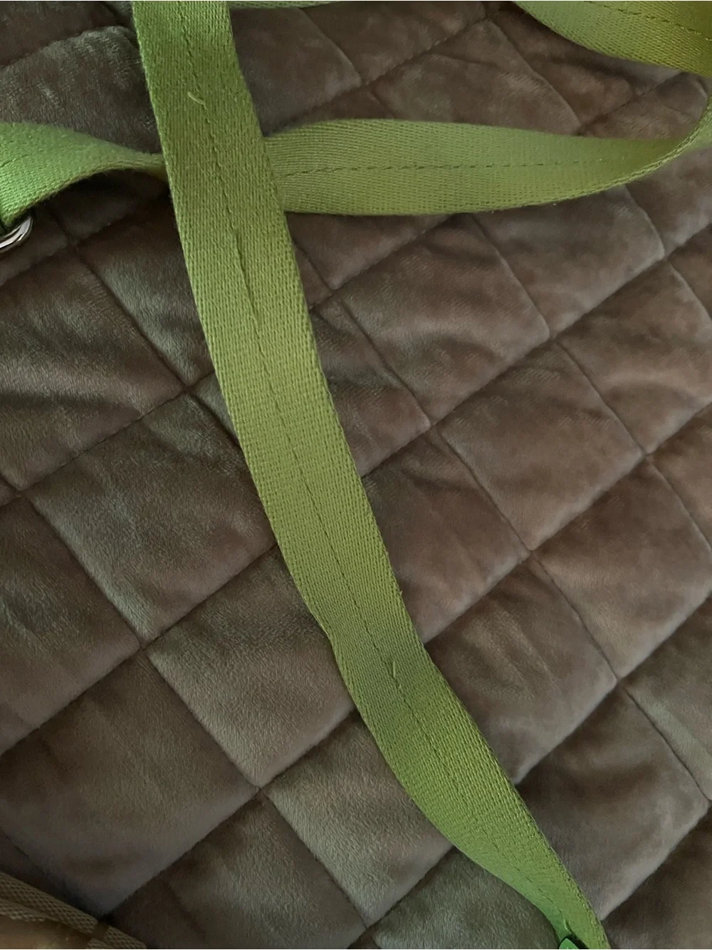 Coach Khaki Signature Crossbody with Lime Trim